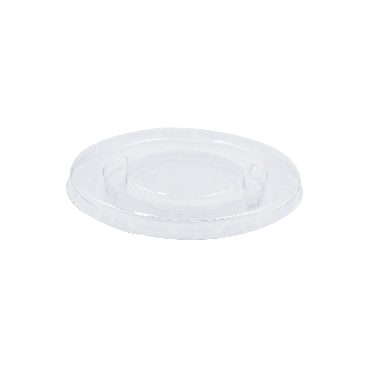Clear plastic lid on a white background
