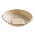 Beige compostable bowl on a white background