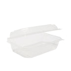White hinged container with lid on a white background