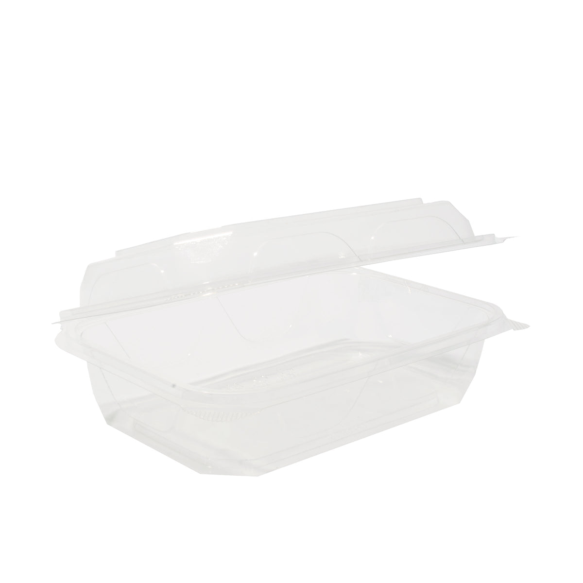 White hinged container with lid on a white background