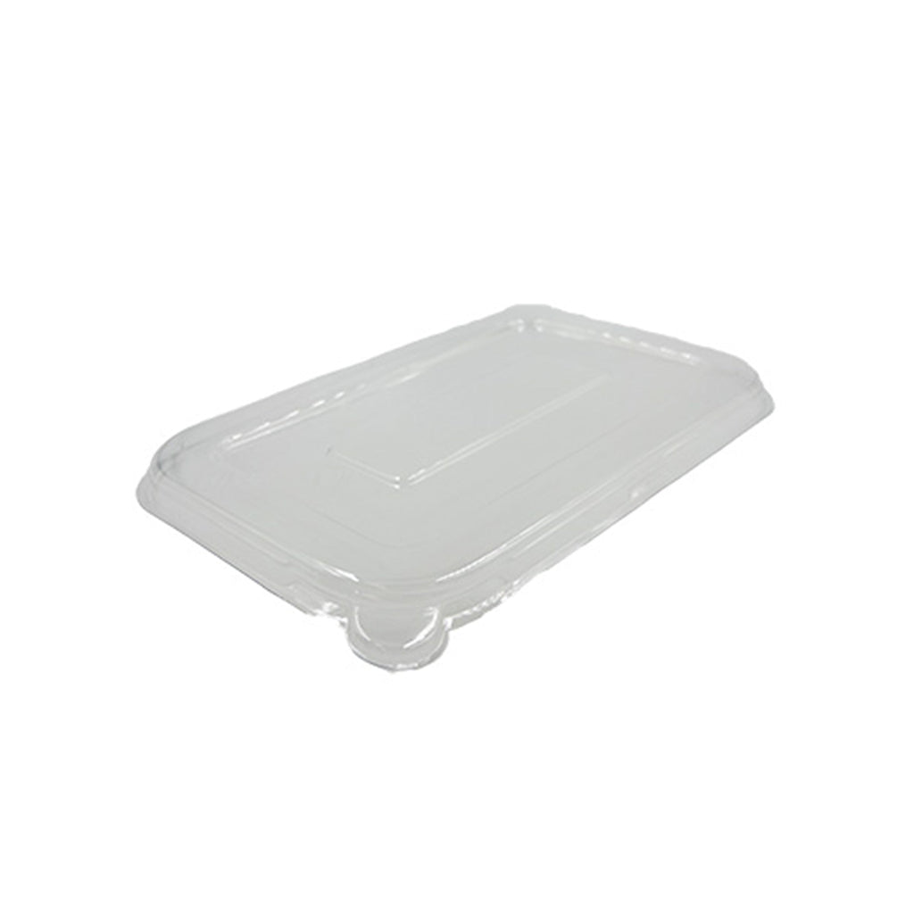 Clear plastic flat lid on a white background