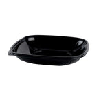 Black plastic food bowl on a white background
