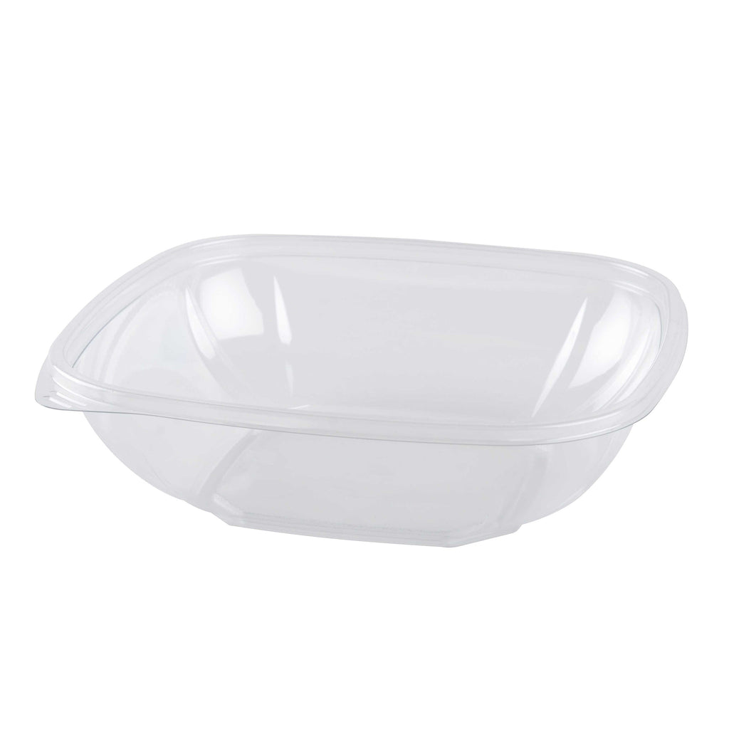 Clear plastic bowl on a white background