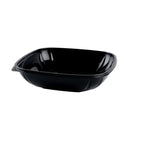 Black plastic bowl on a white background