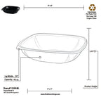 Technical drawing of a plastic container with dimensions and specifications.