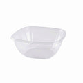 Clear plastic bowl on a white background