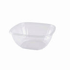 Clear plastic bowl on a white background