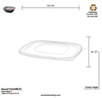 Flat Lid for Medium 24-48 oz Square Bowl | Recyclable PETE Plastic