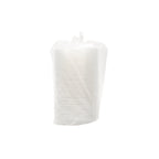 Stack of clear dome lids inside plastic packaging on a white background