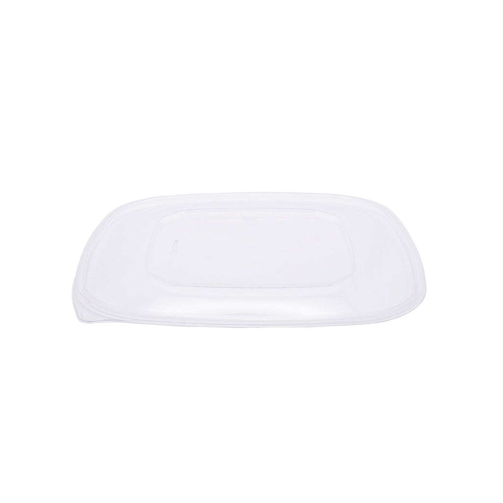 Clear lid for square bowl on a white background