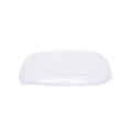 Clear lid for square bowl on a white background