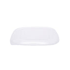 Clear lid for square bowl on a white background