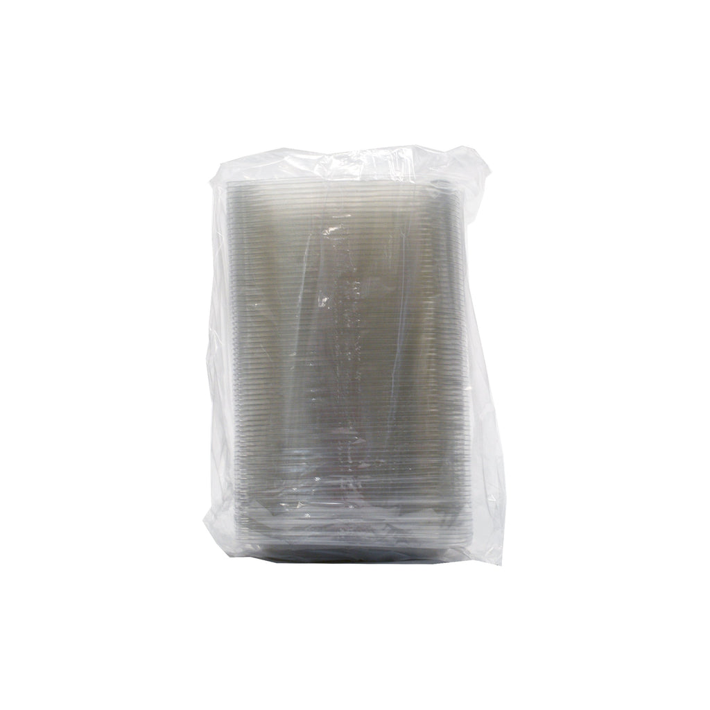 Pack of plastic dome lids  in clear packaging on a white background