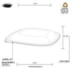 Technical drawing of a large square lid with dimensions and specifications.