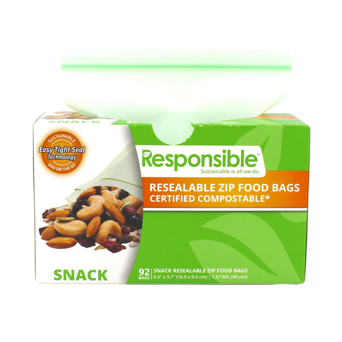 Resealable Snack Size Zipper Storage Bags | Compostable