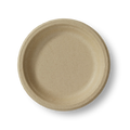 Beige fiber plate on a white background