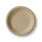 Beige fiber plate on a white background
