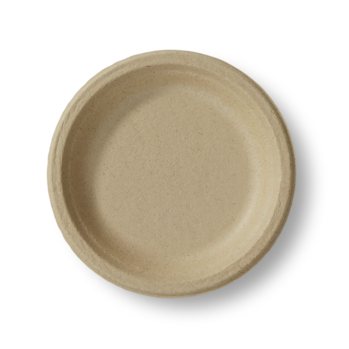 Beige fiber plate on a white background