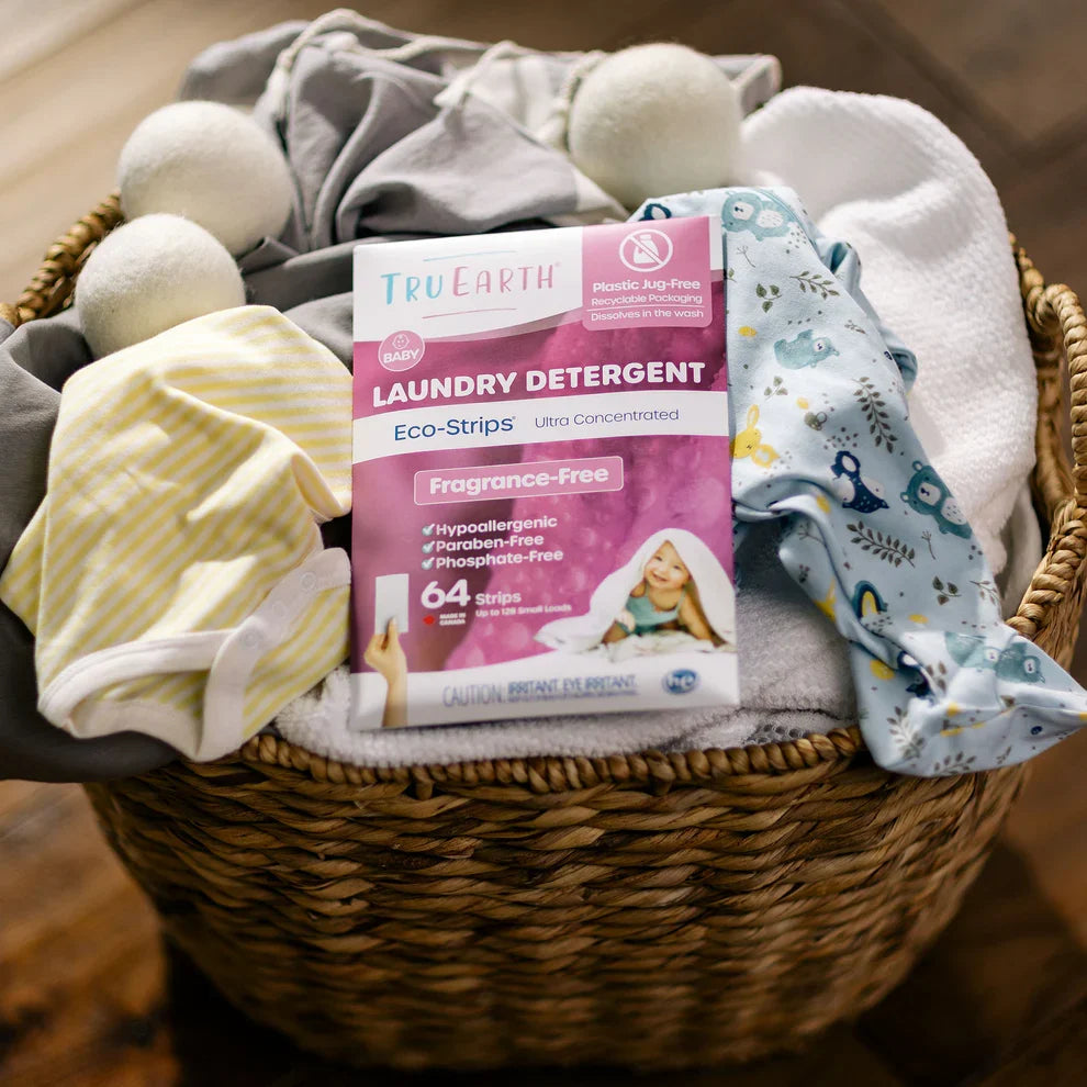 Tru Earth Eco Laundry Detergent Strips | Baby | Eco-Friendly | 32-Load Pack