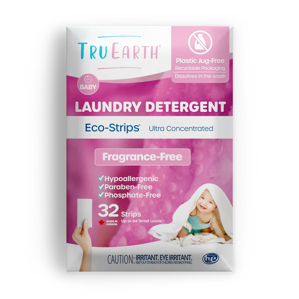 Tru Earth Eco Laundry Detergent Strips | Baby | Eco-Friendly | 32-Load Pack