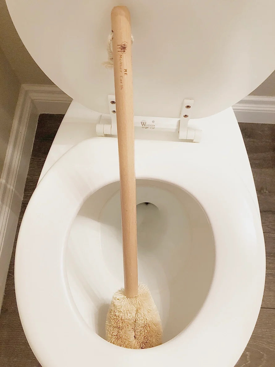 Toilet Brush with Handle| Reusable | Bamboo Handle w/Coconut bristles
