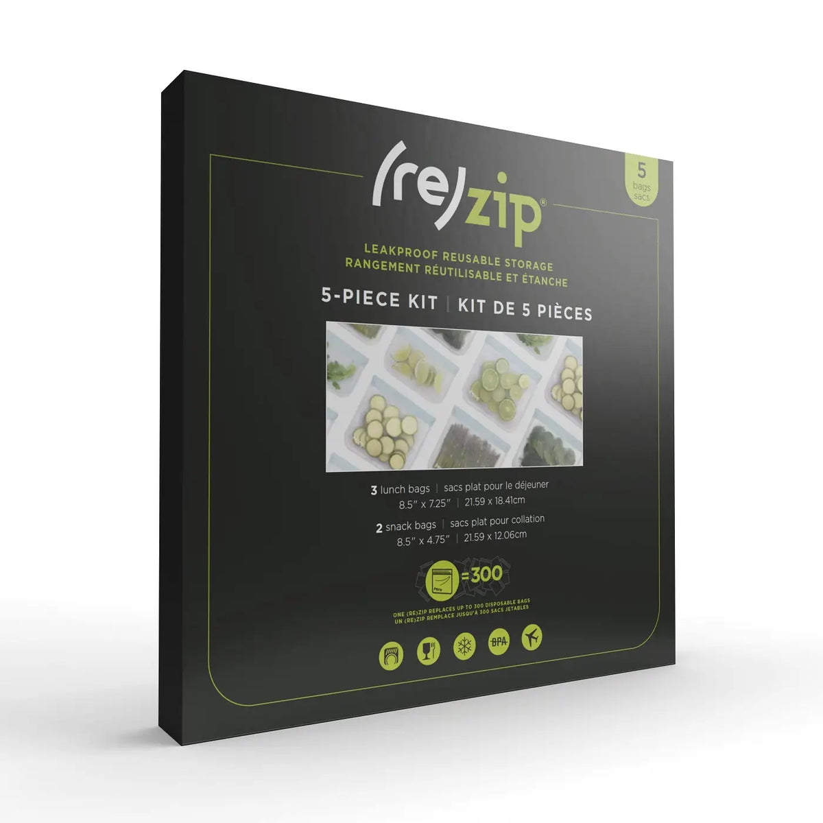 Reusable Food Storage Bags | Set of 5 Flat Storage Bags