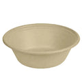 Beige compostable bowl on a white background