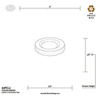 Technical drawing of a portion cup lid with dimensions and specifications.