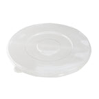 Clear plastic lid on a plain white background.