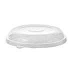 Clear plastic lid on a light white background