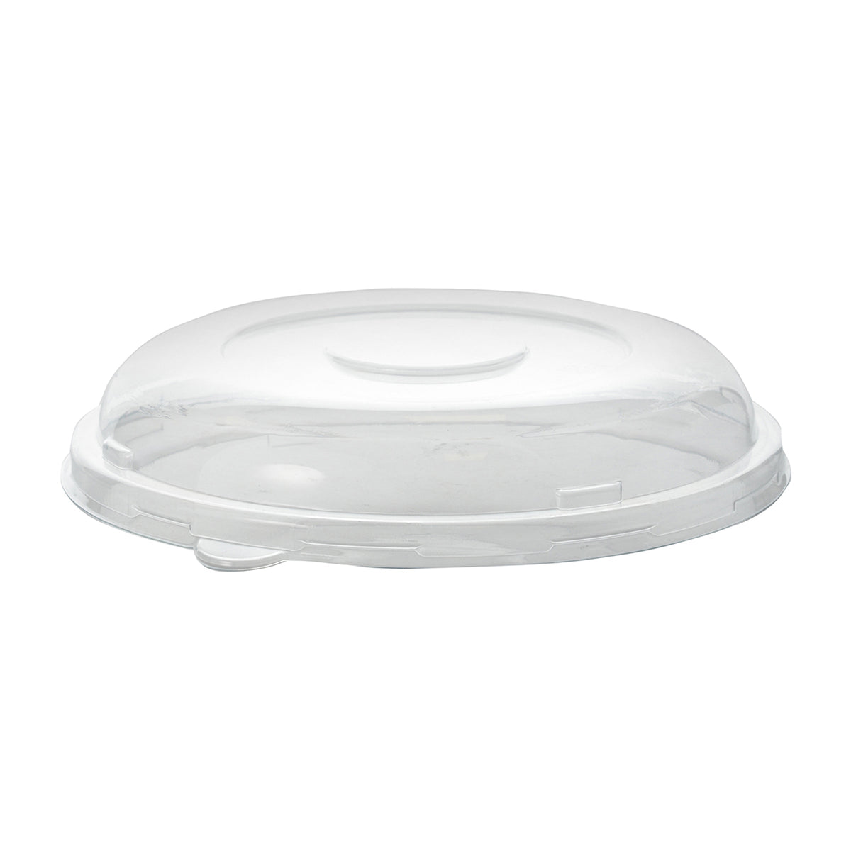 Clear plastic lid on a light white background