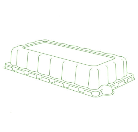 Recyclable Dome Lid for 10" x 5" Rectangular Plate | Clear | Lid Only | Case of 500