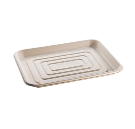 Fiber tray with raised design on a white background