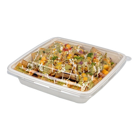 Lid for 9" Fiber Square Tray | Clear PET