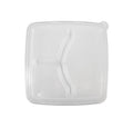 Lid for 9" Fiber Square Tray | Clear PET Dome Lid | 3-Sections