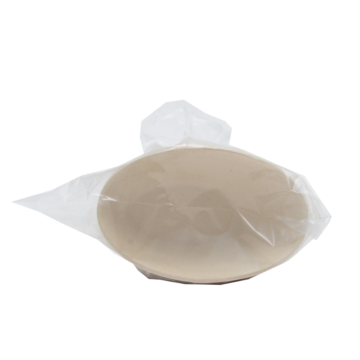 Mini Appetizer bowls wrapped in clear plastic on a white background