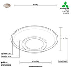 Technical drawing of a 24 oz. round bowl with dimensions and specifications.