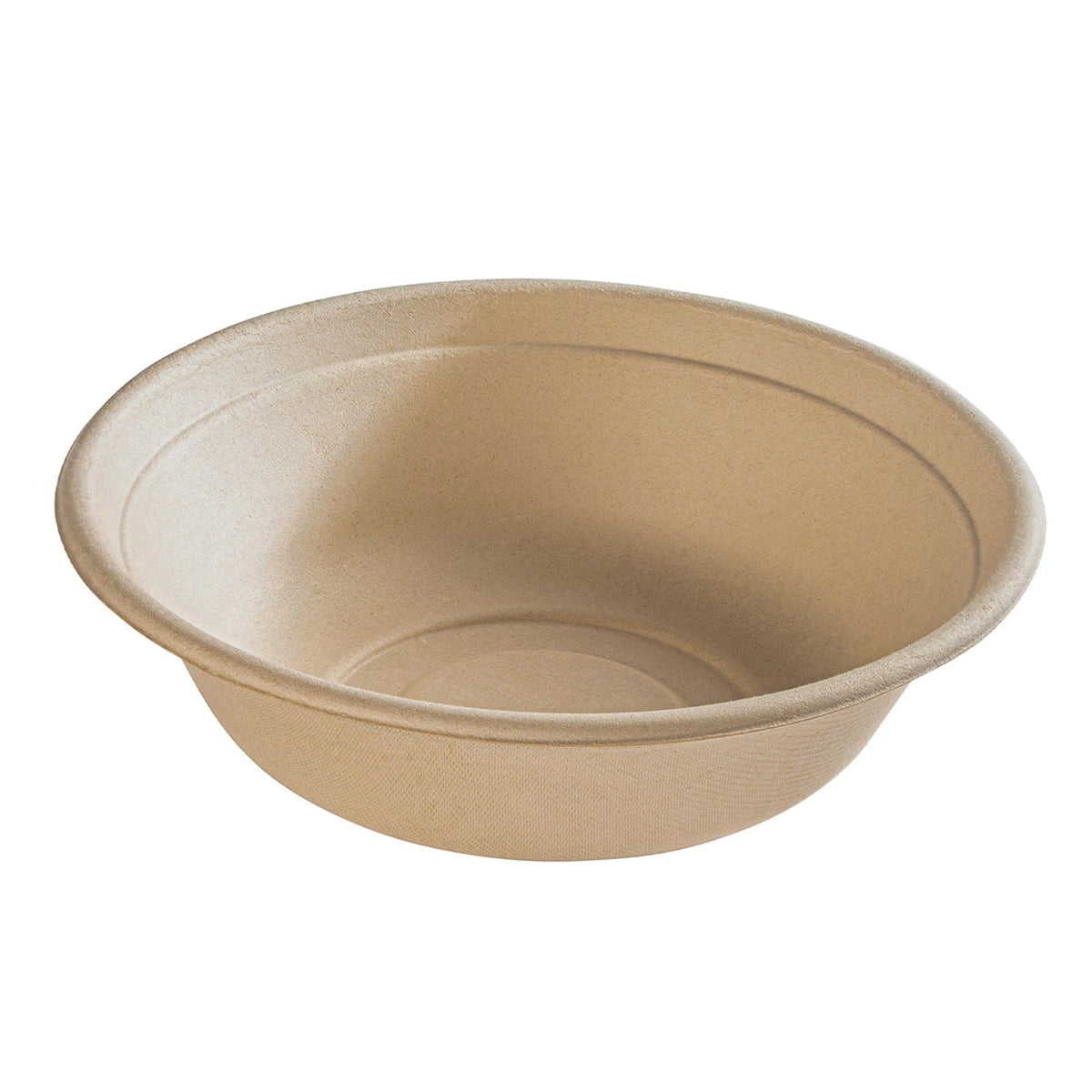 32 oz Compostable Round Bowl | Natural Plant Fiber | PLA-Lined | Brown