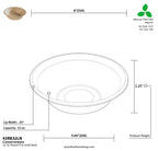 32 oz Compostable Round Bowl | Natural Plant Fiber | PLA-Lined | Brown