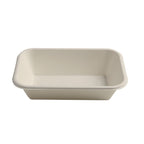Beige rectangular tray on a white background