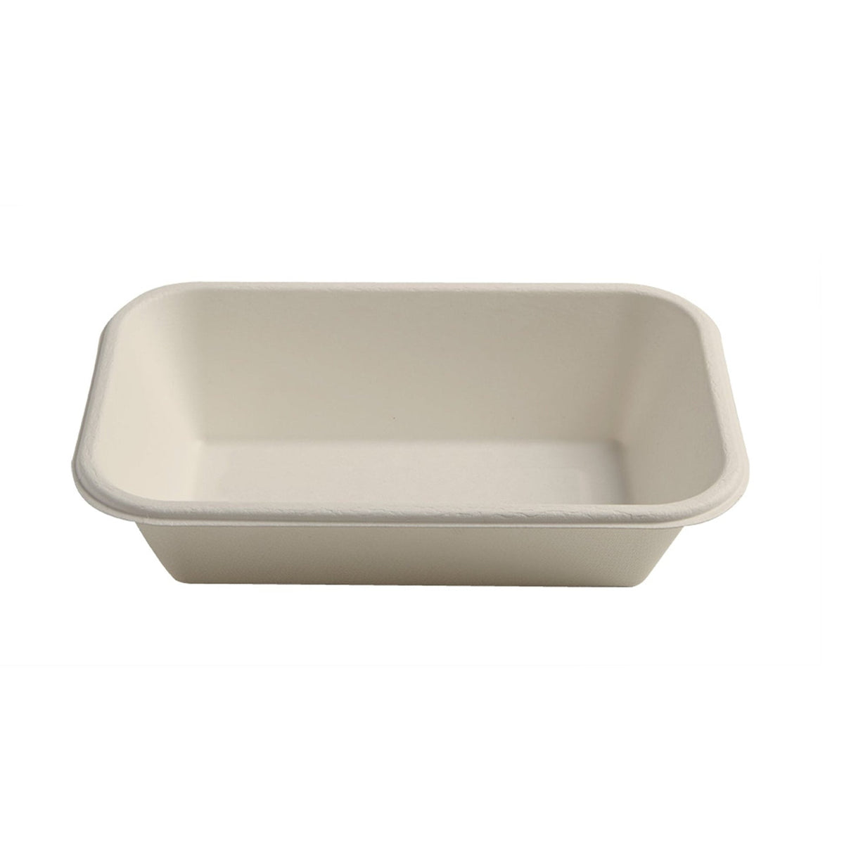 Beige rectangular tray on a white background