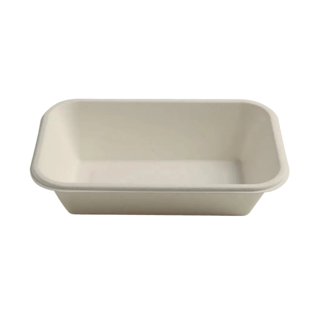 Beige rectangular container on a white background