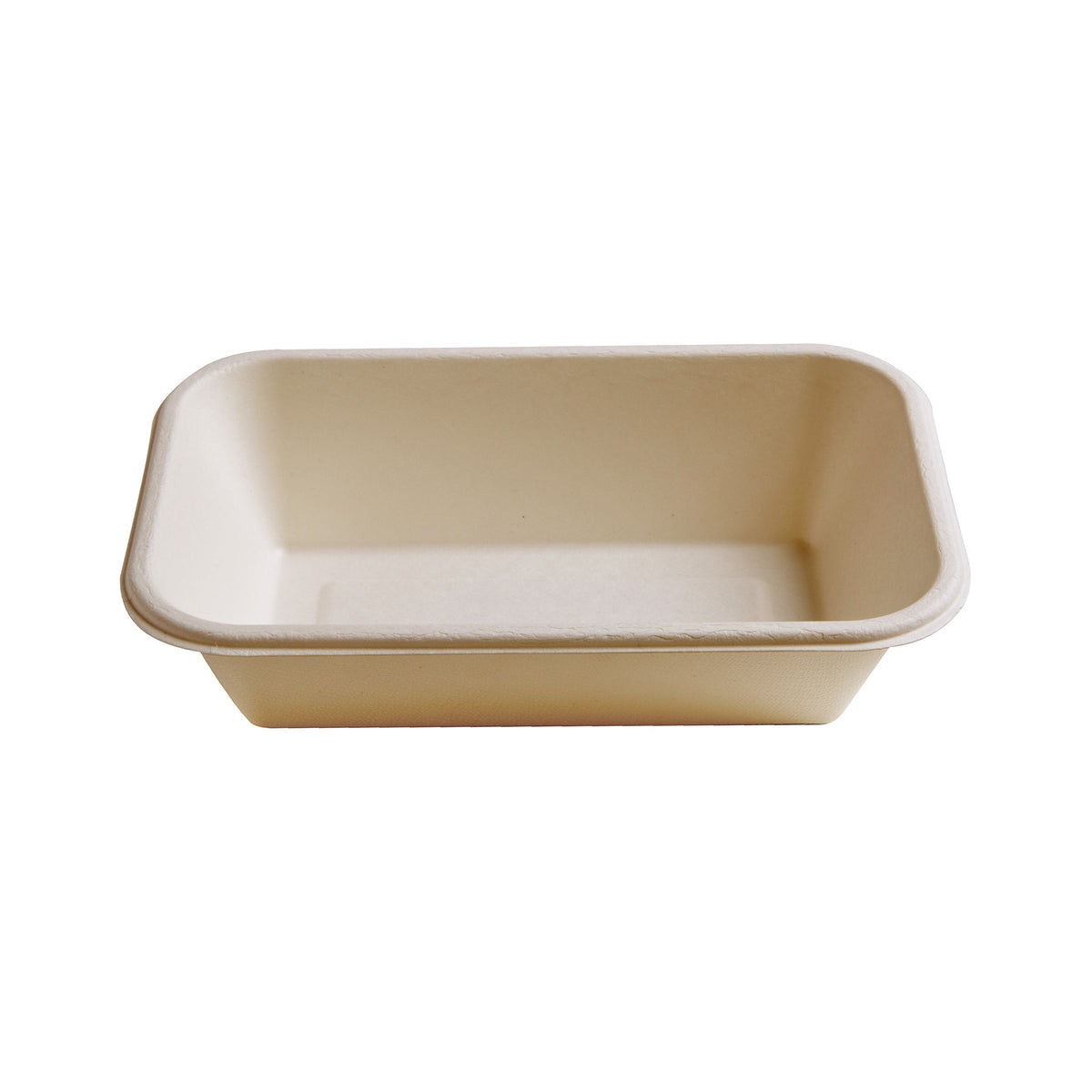 Beige rectangular ceramic baking dish on a white background