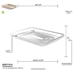 Rectangular tray with dimensions and specifications on a white background