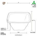 40 oz Square Bowl | Tan | Bagasse