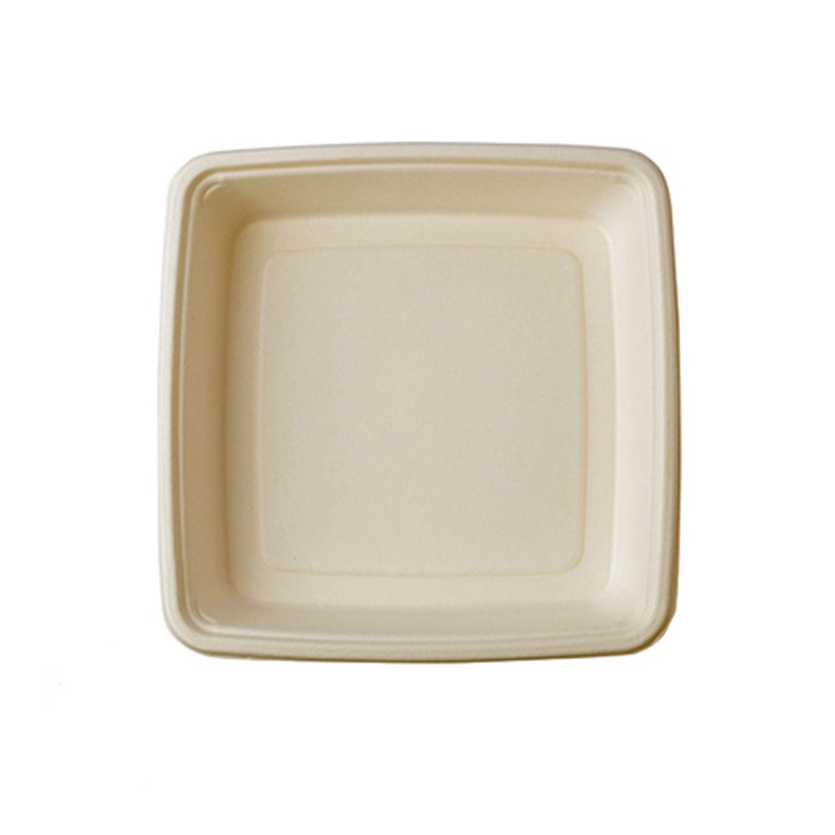 Compostable square tray on a white background