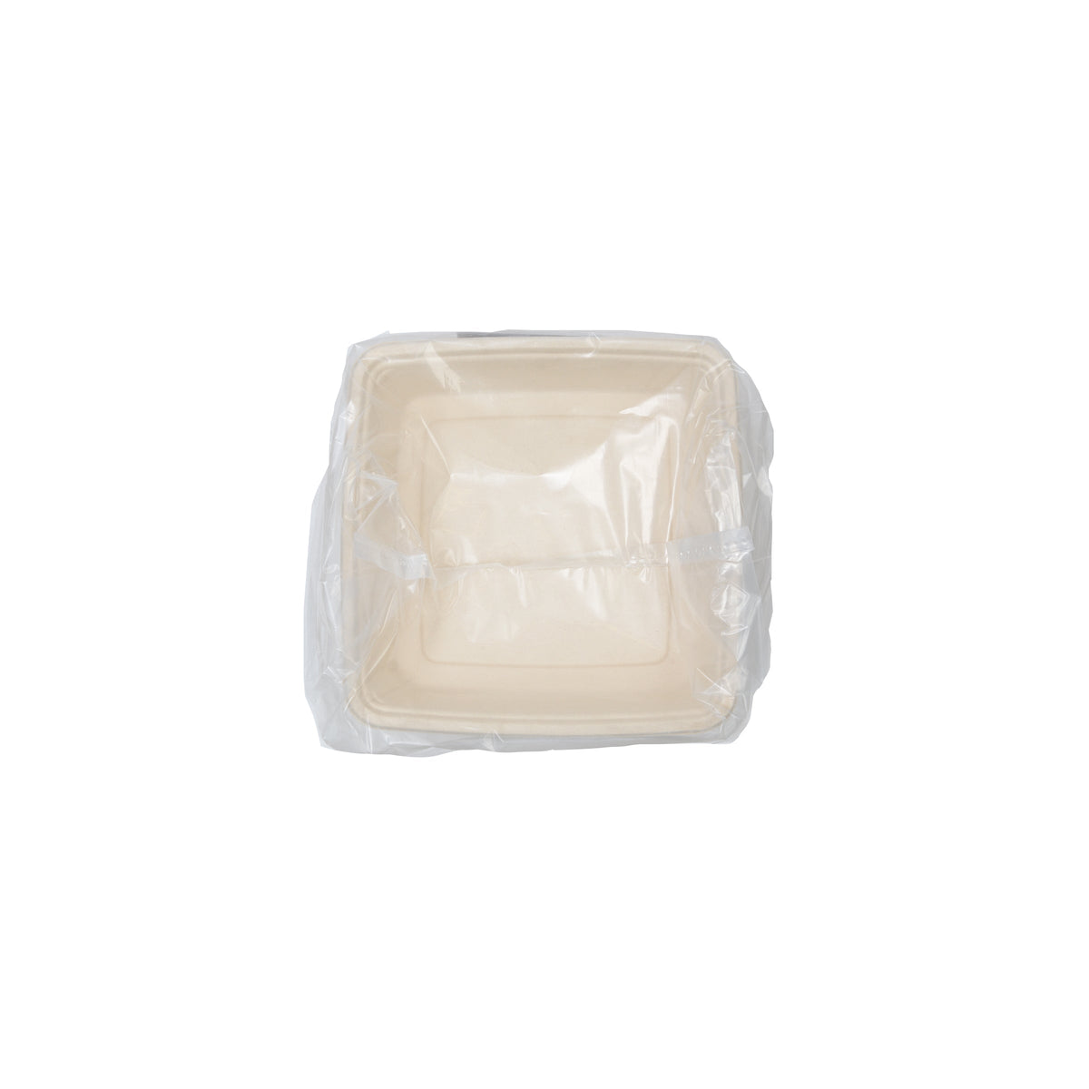 Fiber trays wrapped in clear plastic on a white background