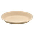 Oval compostable bowl on a white background