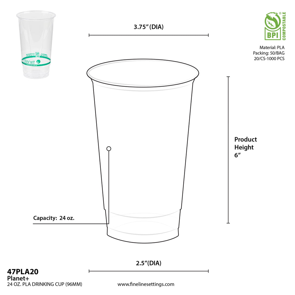 24 oz Cold Cup | Corn Plastic