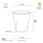 Measurement chart of a 12 oz paper hot cup with dimensions and specifications.